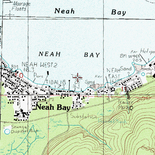 Topographic Map of Makah Marina, WA