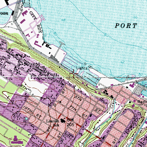 Topographic Map of Port Angeles Boat Haven, WA