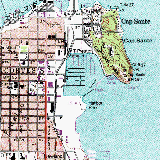Topographic Map of Port of Anacortes Marina, WA