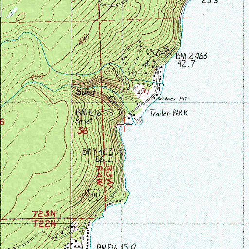 Topographic Map of Rest - A - While Marina, WA