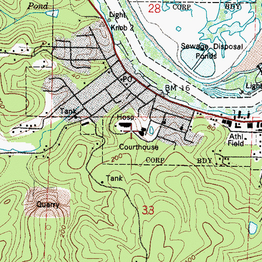 Topographic Map of Pacific County Courthouse, WA