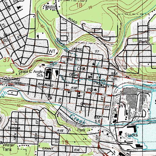 Topographic Map of Mason County Building 4, WA