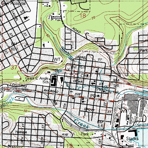 Topographic Map of Mason County Building 5, WA
