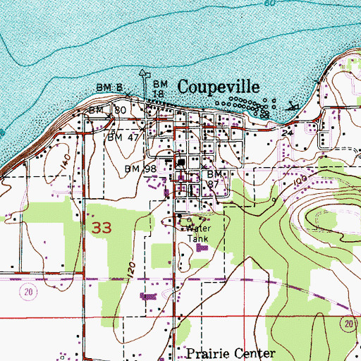 Topographic Map of Island County Dutton Building, WA