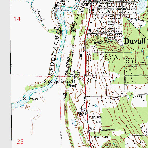 Topographic Map of Duvall Sewage Treatment Plant, WA