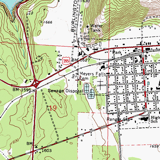 Topographic Map of Kettle Falls Wastewater Treatment Plant, WA