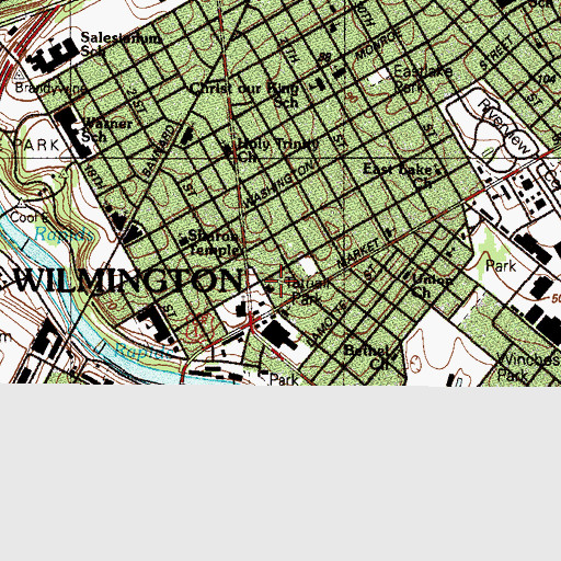 Topographic Map of Wilmington Fire Department Station 4, DE