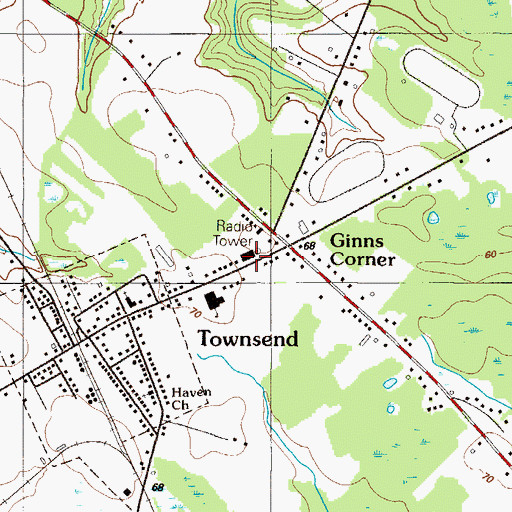 Topographic Map of Townsend Fire Company, DE