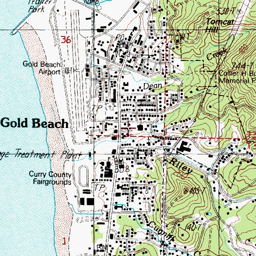 Topographic Map of Curry General Hospital, OR