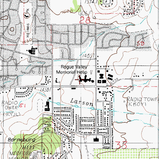 Topographic Map of Asante Rogue Regional Medical Center, OR