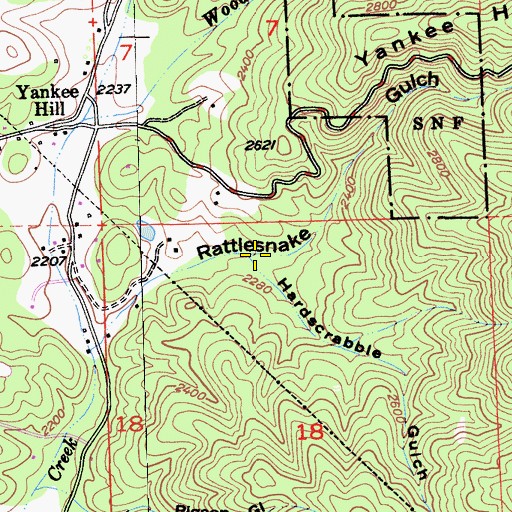 Topographic Map of Hardscrabble Gulch, CA