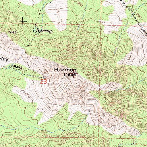 Topographic Map of Harmon Peak, CA