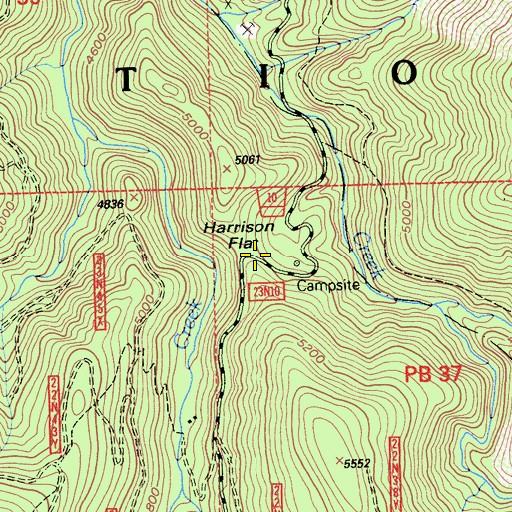 Topographic Map of Harrison Flat, CA
