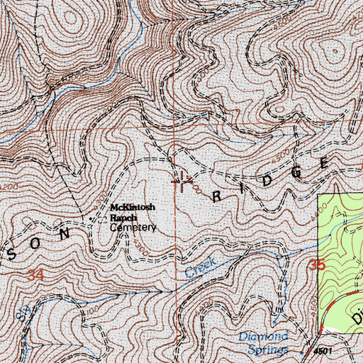 Topographic Map of Harrison Ridge, CA
