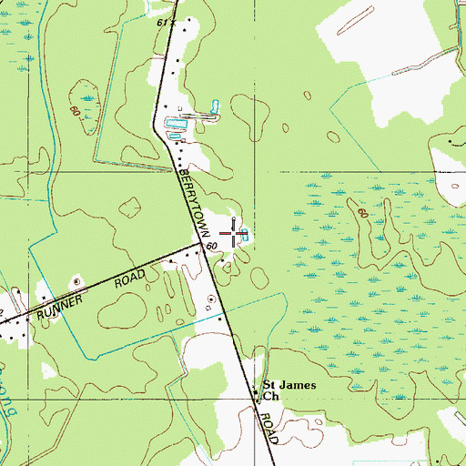 Topographic Map of Jackson Farms, DE