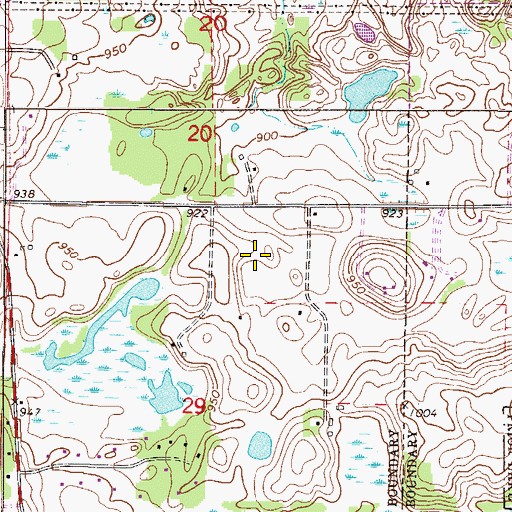 Topographic Map of Bdedan, MN