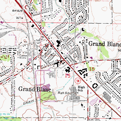 Topographic Map of Holy Family Church, MI
