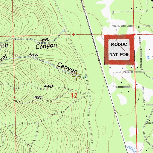 Topographic Map of Harvel Canyon, CA