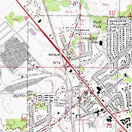 Topographic Map of Grand Blanc Station, MI
