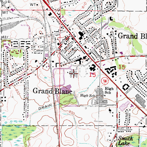 Topographic Map of Brendel Elementary School, MI