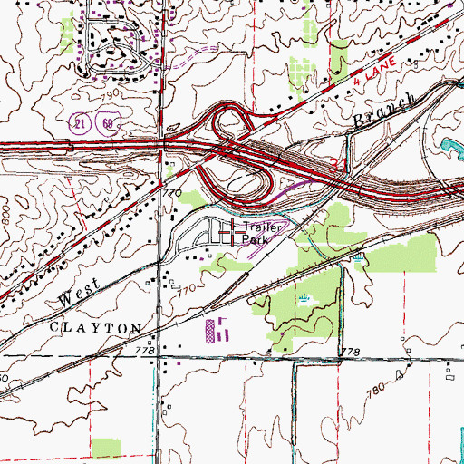 Topographic Map of Estates of Genesee Valley Mobile Home Park, MI