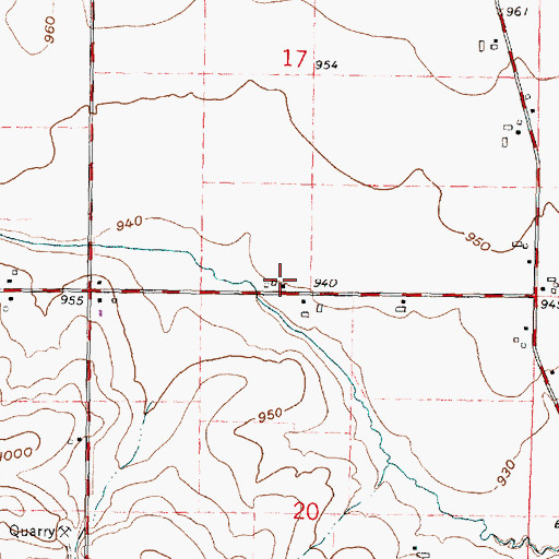 Topographic Map of Butts Farm, WI