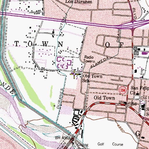 Topographic Map of Reginald Chavez Elementary School, NM