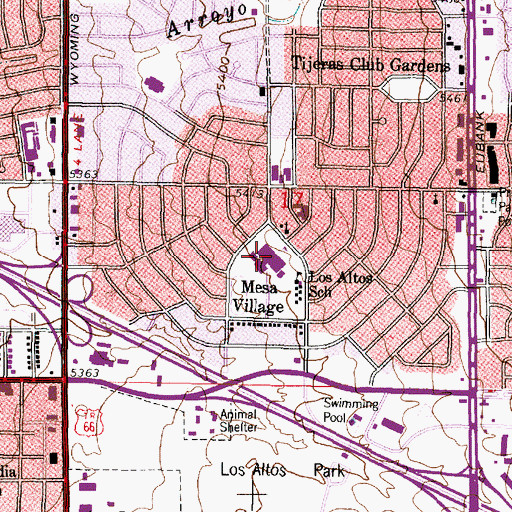 Topographic Map of Grant Middle School, NM