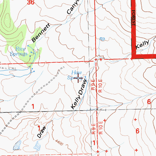 Topographic Map of Haw Spring, CA