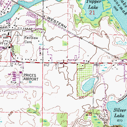 Topographic Map of Faith Baptist Church, MI