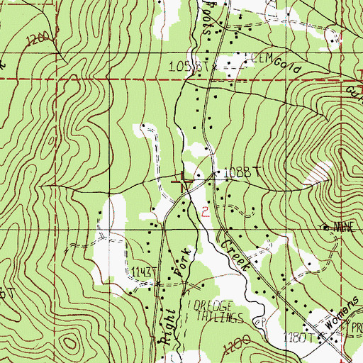 Topographic Map of Foots Creek Census Designated Place, OR