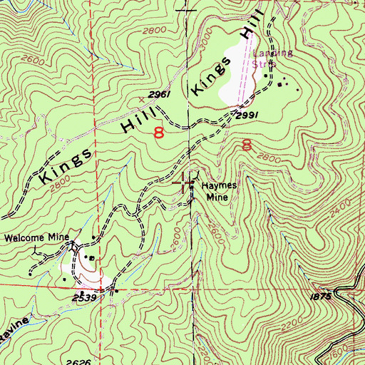 Topographic Map of Haymes Mine, CA