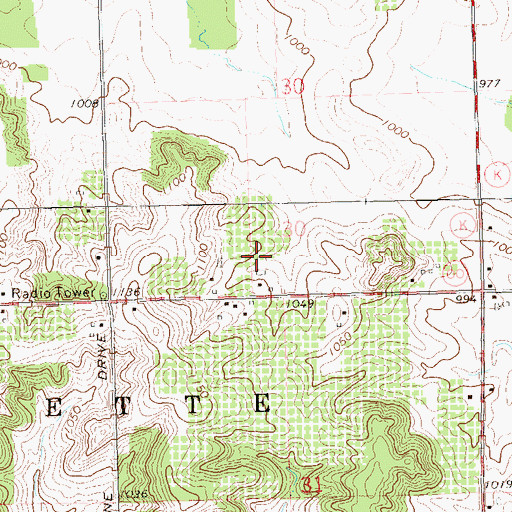 Topographic Map of Connell's Orchard, WI