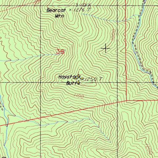 Topographic Map of Haystack Butte, CA