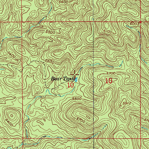 Topographic Map of Bear Tank, AZ