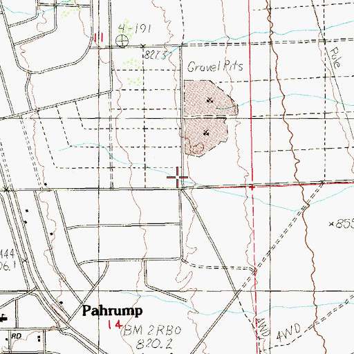 Topographic Map of Pahrump Government Complex, NV