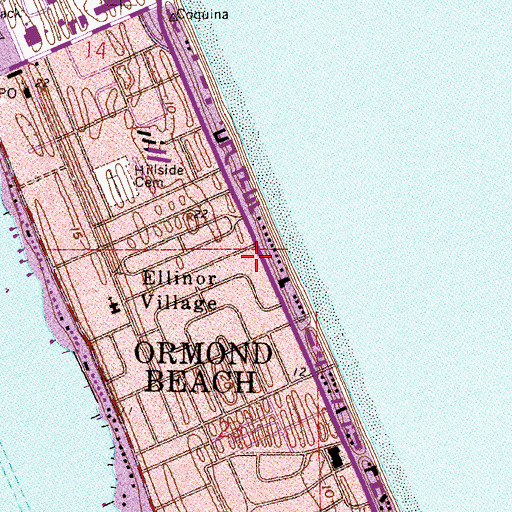 Topographic Map of Ormond Beach Fire Department Station 91, FL