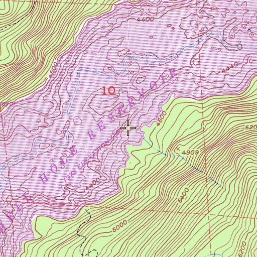 Topographic Map of Hell Hole Reservoir, CA