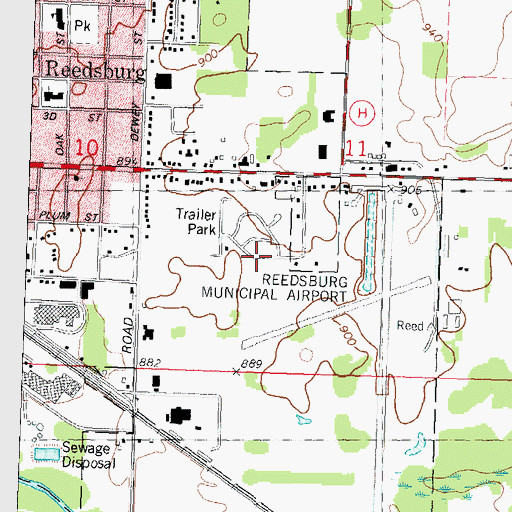 Topographic Map of Maple Aire Mobile Village, WI