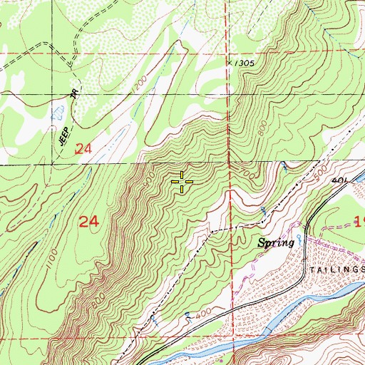 Topographic Map of Butte Creek Canyon Census Designated Place, CA