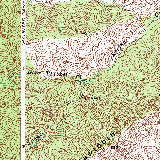 Topographic Map of Bear Thicket Creek, AZ
