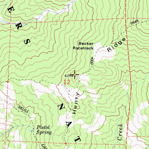 Topographic Map of Henry Ridge, CA