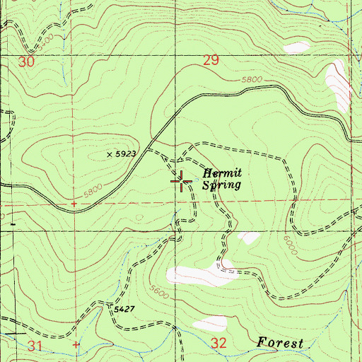 Topographic Map of Hermit Spring, CA