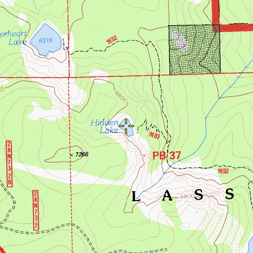 Topographic Map of Hidden Lake, CA
