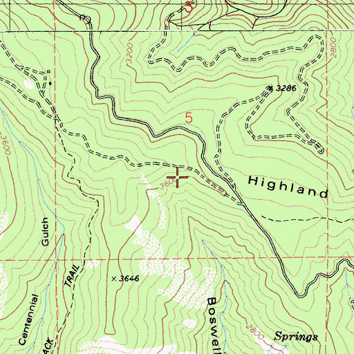 Topographic Map of Highland Ridge, CA