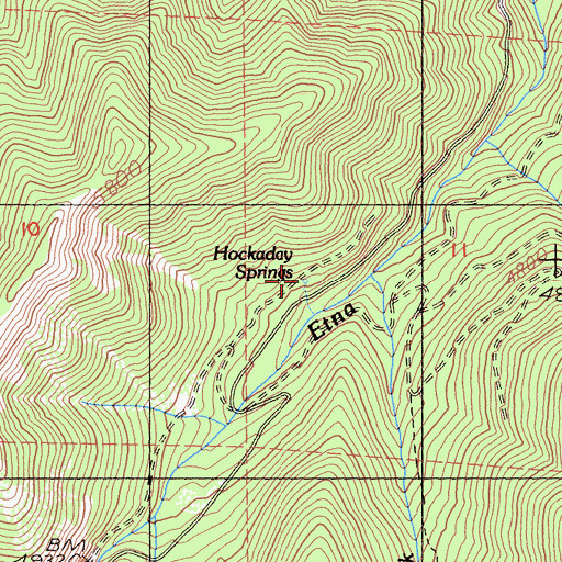 Topographic Map of Hockaday Springs, CA