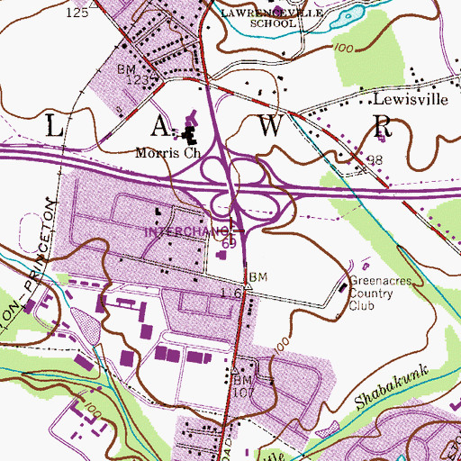 Topographic Map of Township of Lawrence Fire Marshal, NJ