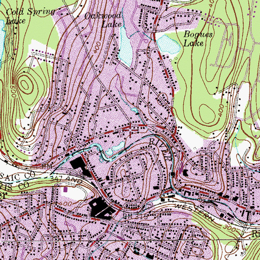 Topographic Map of Bloomingdale Fire Department Main Station, NJ