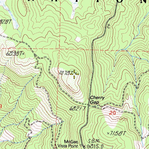 Topographic Map of Hoist Ridge, CA