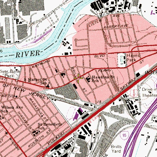 Topographic Map of Newark Fire Department Engine 16 Ladder 8, NJ